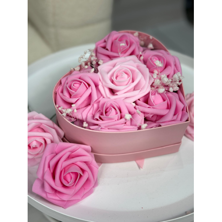 Flowerbox serce rożowe